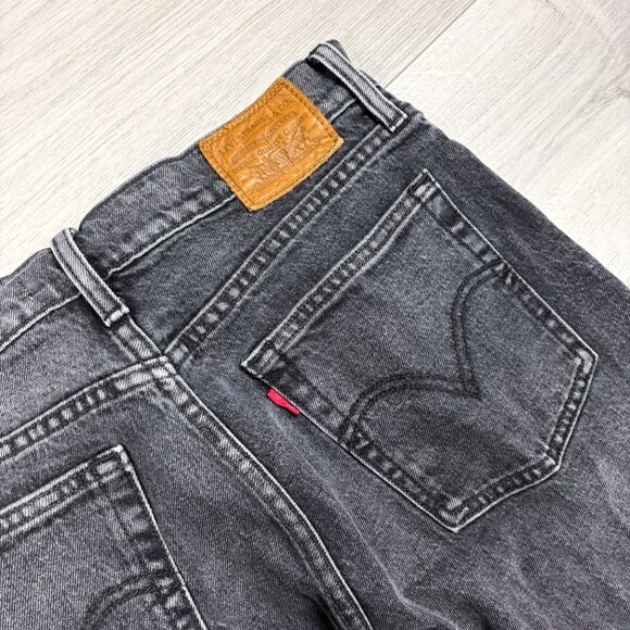 Levi’s Womens Wedgie Straight Jeans Denim Faded Black Size 27 - Picture 6 of 7